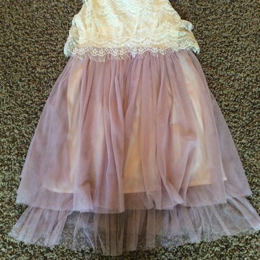 Cream & dusty pink dress - Picture 2 of 2